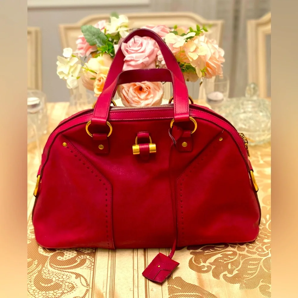 YSL bowling style leather bag